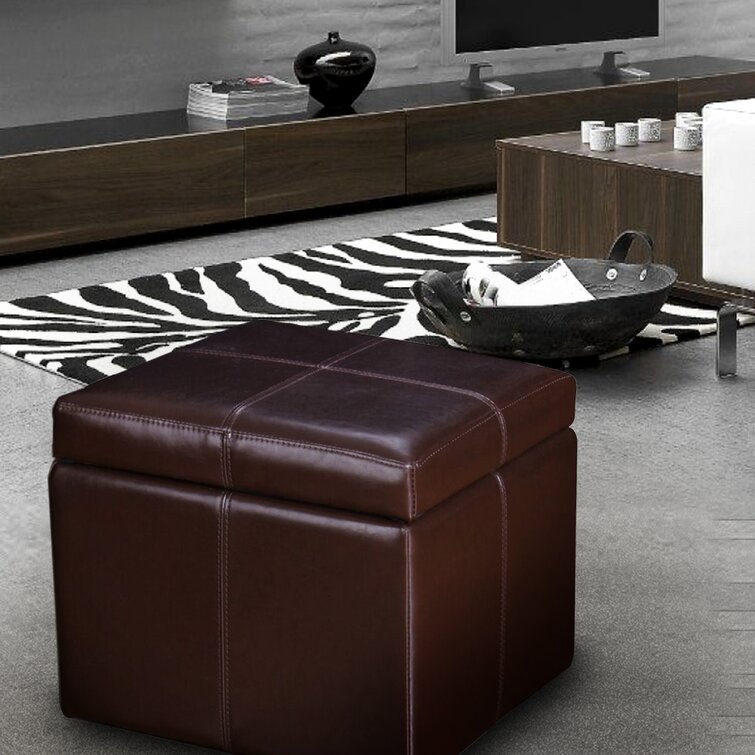 Small square on sale leather ottoman